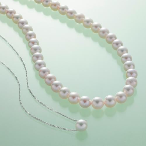 アコヤ真珠（約8.0～8.5mm未満珠）ネックレス・アコヤ真珠（約8.0mm珠）スルーネックレス2点セット
