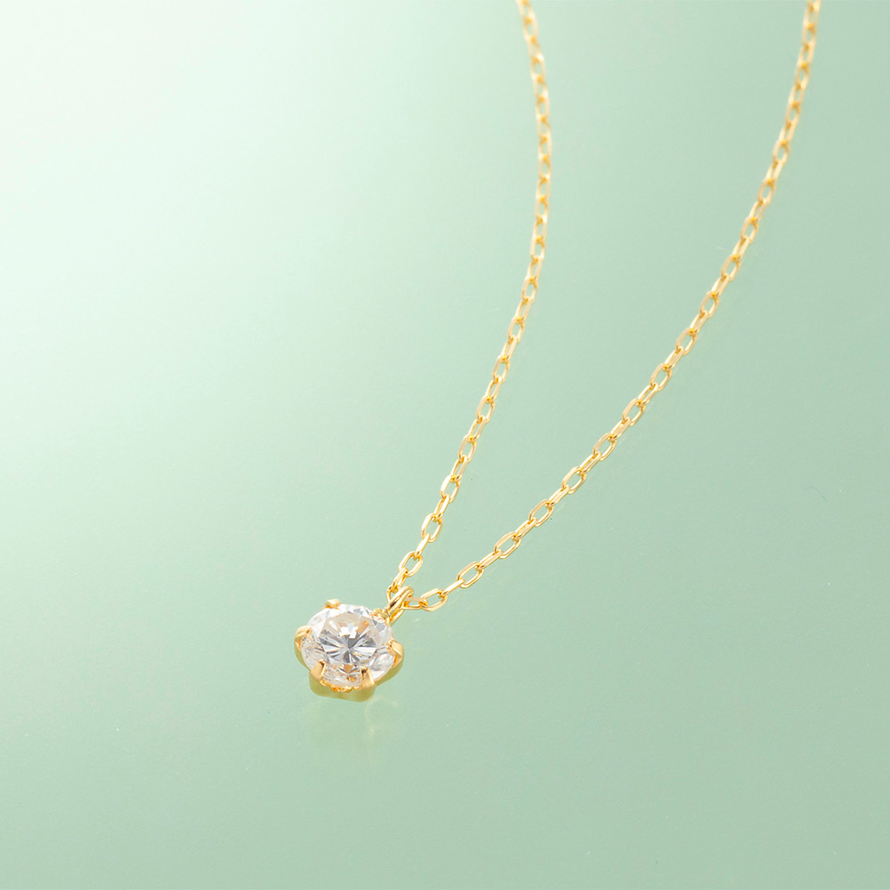 K18YGダイヤモンドペンダントネックレス