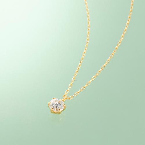 K18YGダイヤモンドペンダントネックレス