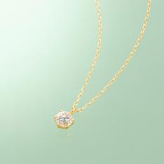 K18YGダイヤモンドペンダントネックレス