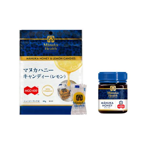 Manuka Health MGO573／UMF16 250g とマヌカハニーキャンディ（レモン）80gのセット