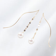 K18アコヤ真珠ピアス