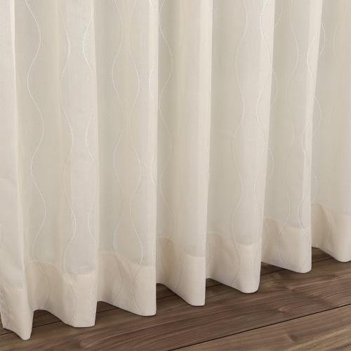 ＜サレルノ＞定型サイズカーテン1枚（受注生産品）遮熱ミラーレースカーテン