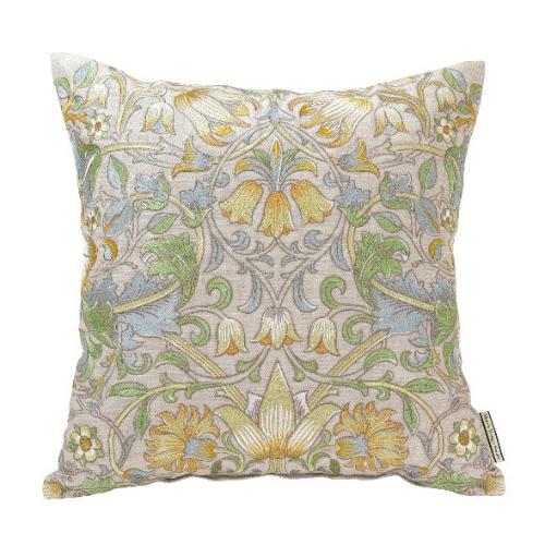 ＜モリスデザインスタジオ＞ 麻生地背当クッションカバーのみ「ロウデン」