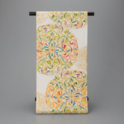 薄桜色に花模様の袋帯〉SALE 織り出し 古典紋様 気品 薄桜色に花模様の袋帯〉SALE 織り出し 古典紋様 気品