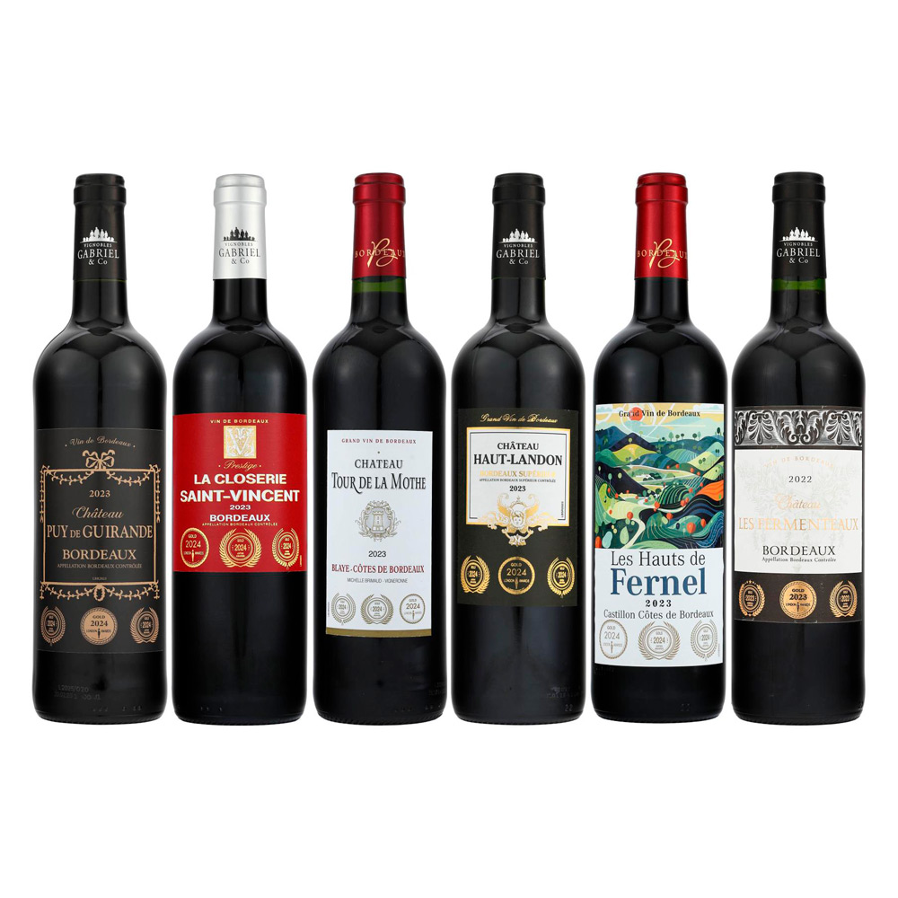 ＜計18冠＞ボルドー格上産地を含むすべて3冠金賞赤ワイン6本セット
