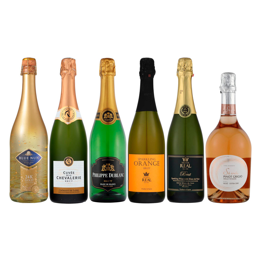 金箔入りスパークリング＆瓶内二次発酵、ロゼ、オレンジ含むすべて泡6本セット