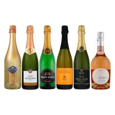 金箔入りスパークリング＆瓶内二次発酵、ロゼ、オレンジ含むすべて泡6本セット