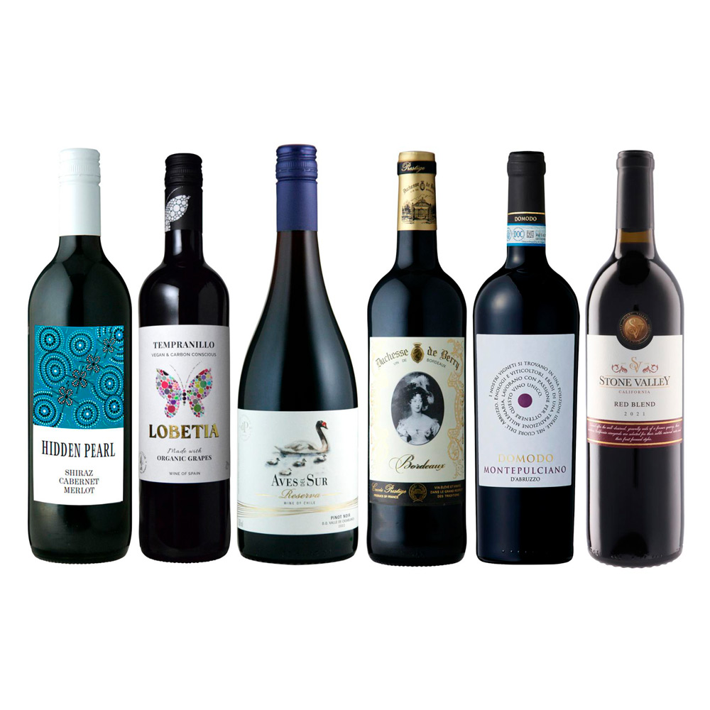 世界の赤ワイン飲み比べ6本セット