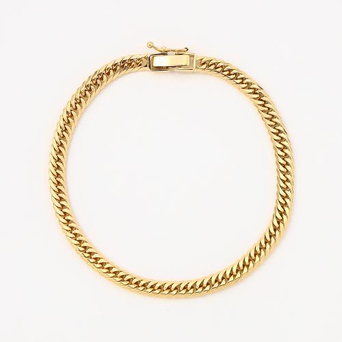 ＜喜平＞K18キヘイブレスレット6面カットダブル 18cm 10g