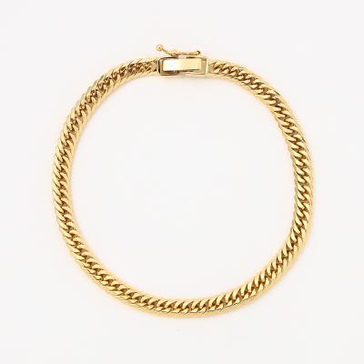 美品(^w^)】K18 ブレスレット はめ込み フック大大 