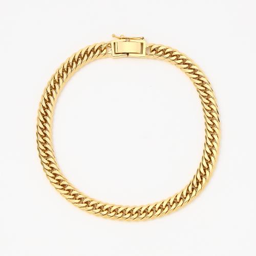 ＜喜平＞K18キヘイブレスレット6面カットダブル 20cm 20g