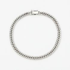 ＜喜平＞PTキヘイブレスレット6面カットダブル 20cm 20g