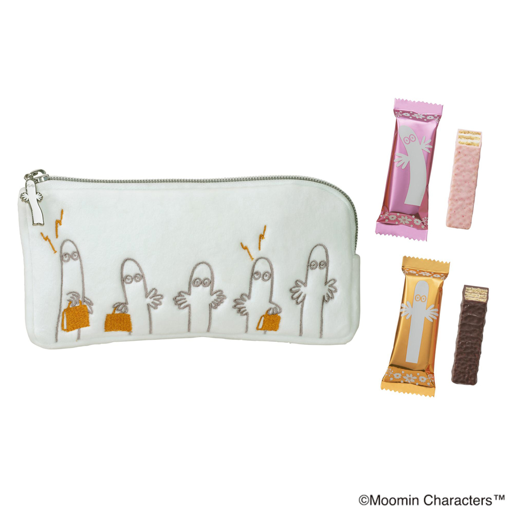 ＜ムーミン × メリーチョコレート＞旅するニョロニョロ ポーチ（2種のチョコレートウエハース）