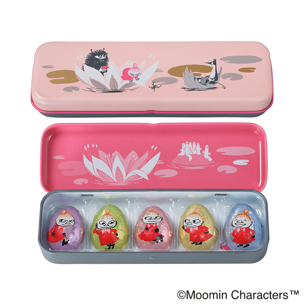 ＜ムーミン × メリーチョコレート＞リトルミイの水遊び（パフ イン ミルクチョコレート）×2缶セット