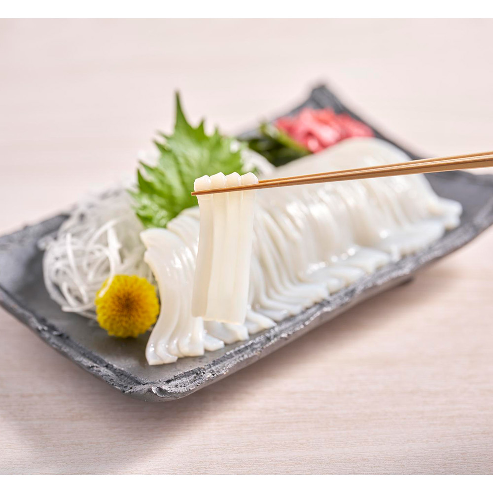 簡単便利な個包装 北海道産たべきりいかそうめん（10柵）