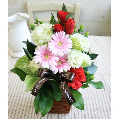 生花アレンジメント レッド・ピンク系