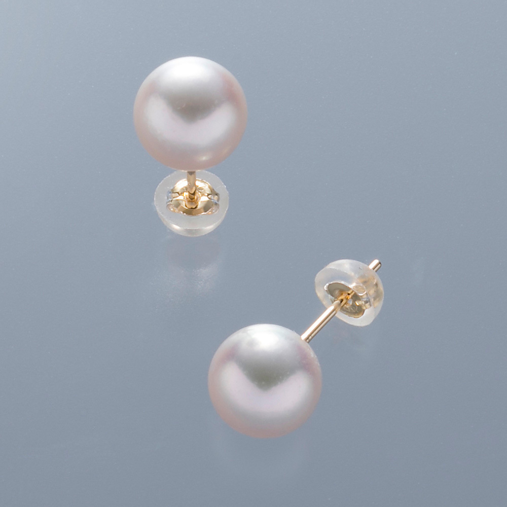 アコヤ真珠ピアス（約7.5mm珠・K18YG）