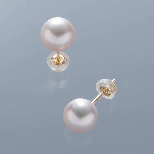 アコヤ真珠ピアス(約7.5mm珠・K18YG)