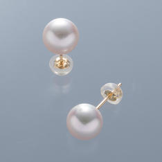 アコヤ真珠ピアス(約7.5mm珠・K18YG)