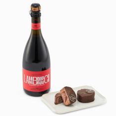 【バレンタインデー】＜メディチ・エルメーテ＞赤ワインスパークリング＆ラムーン・ザッハトルテ詰合せ