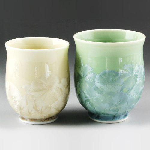 花結晶 組湯呑 緑・茶