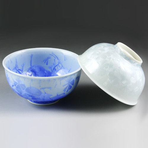 花結晶 組飯碗 青・白