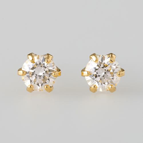 K18YGダイヤモンドピアス 計0.3ct