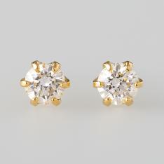 K18YGダイヤモンドピアス　計0.3ct