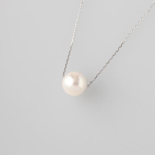 K18WGアコヤ真珠ペンダント 7.0mm珠