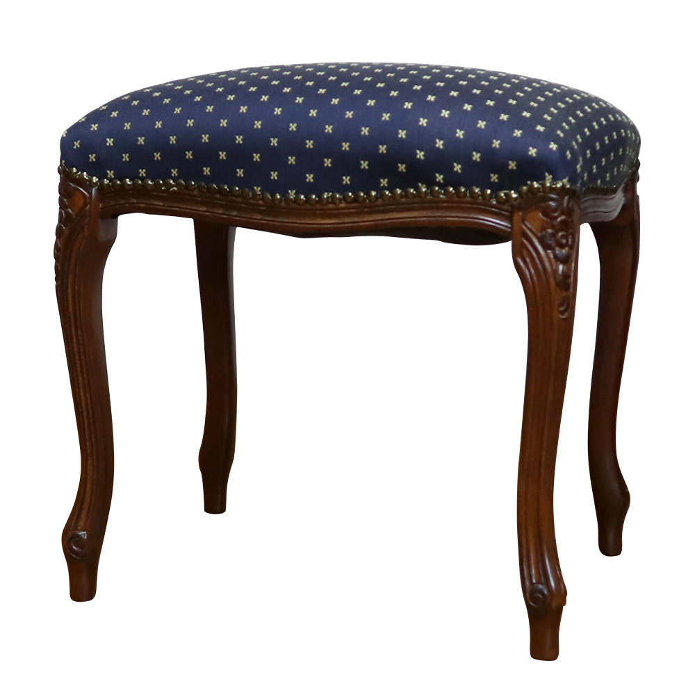 イタリア製猫脚スツールブルー系