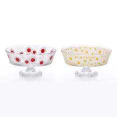 脚付ﾃﾞｻﾞｰﾄ浅型（花まわし／花ざかり）ﾍﾟｱ