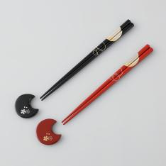 夫婦箸 宵待月＆箸置華桜