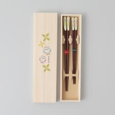 吉兆 夫婦箸 笑ふくろう