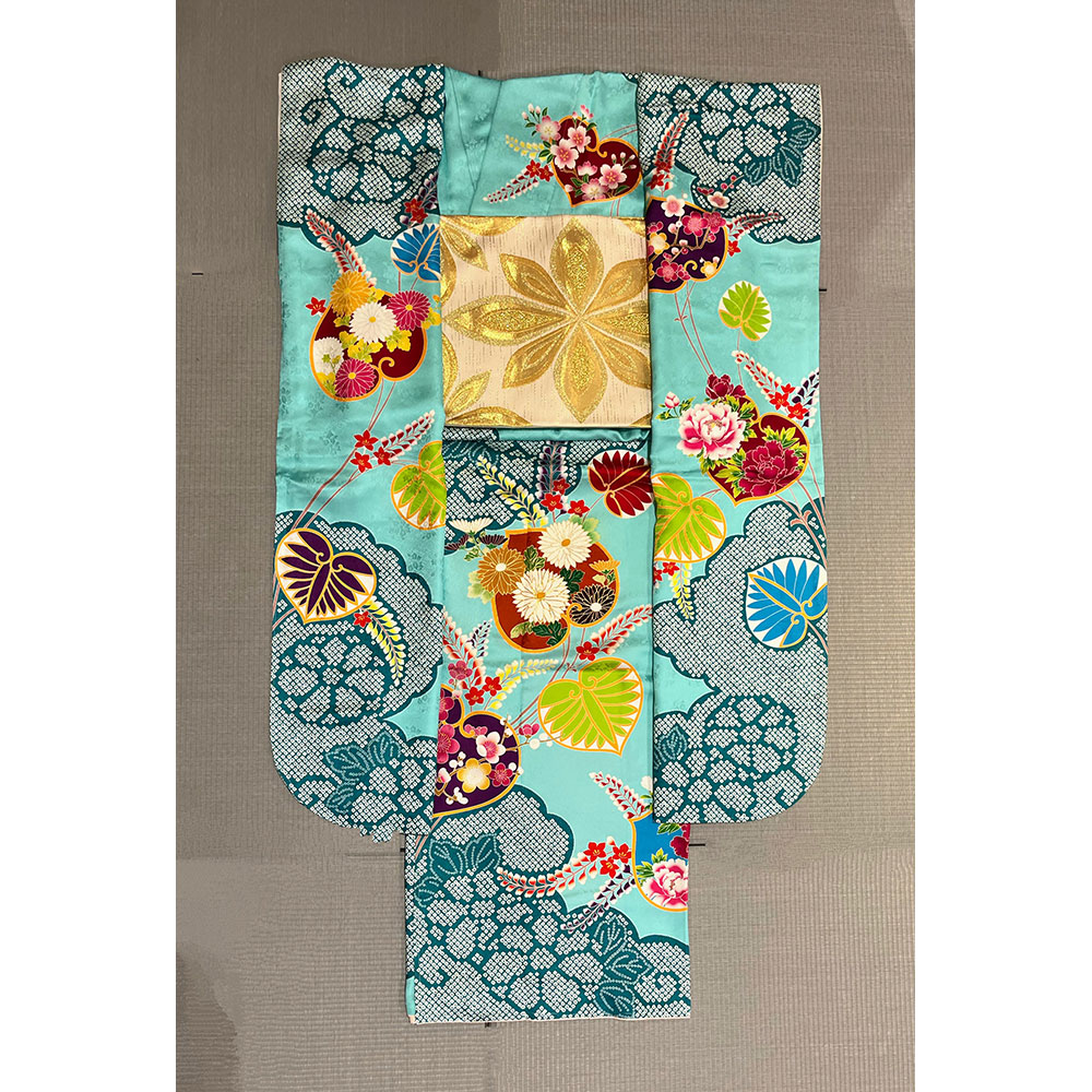 お仕立上り振袖3点セット福袋（アクアブルー）