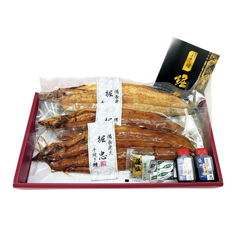 〈大阪　炭火手焼き鰻　堀忠〉うなぎ蒲焼・白焼きセット