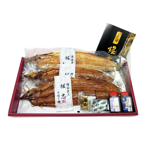 〈大阪　炭火手焼き鰻　堀忠〉うなぎ蒲焼・白焼きセット