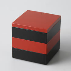 山中塗　三段重 塗り分け 5寸