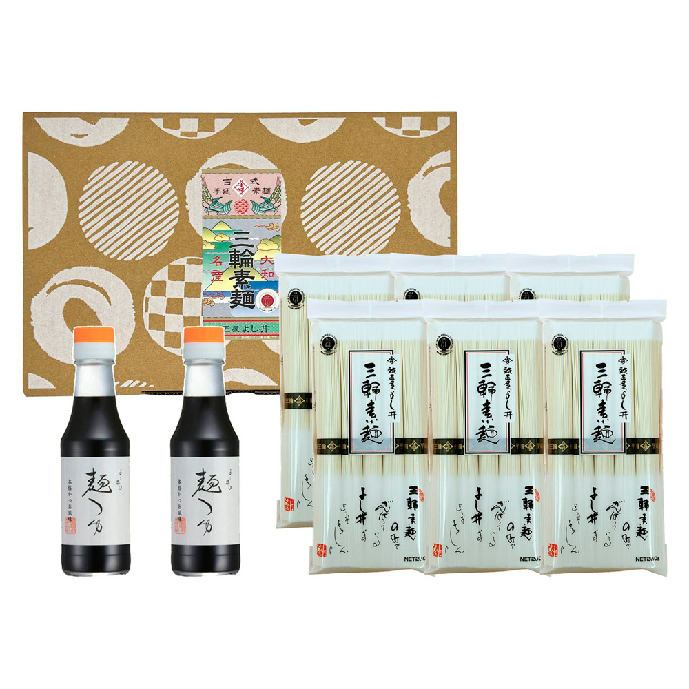三輪素麺250g×6袋・麺つゆ詰合せ150ml×2本詰合せ