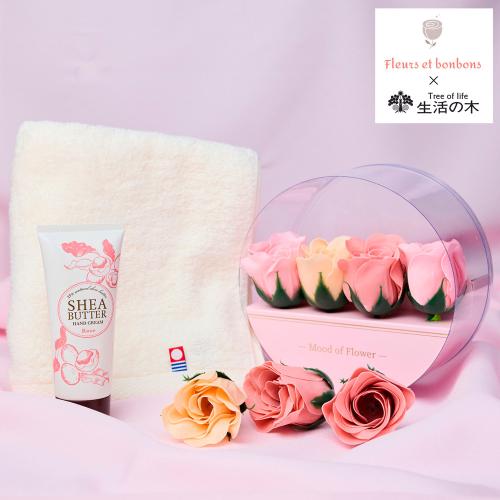 【母の日】バスフラワー・スリムバスタオル・ハンドクリーム