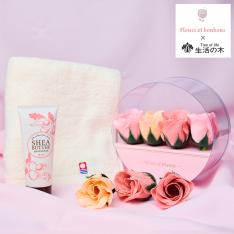 【母の日】バスフラワー・スリムバスタオル・ハンドクリーム