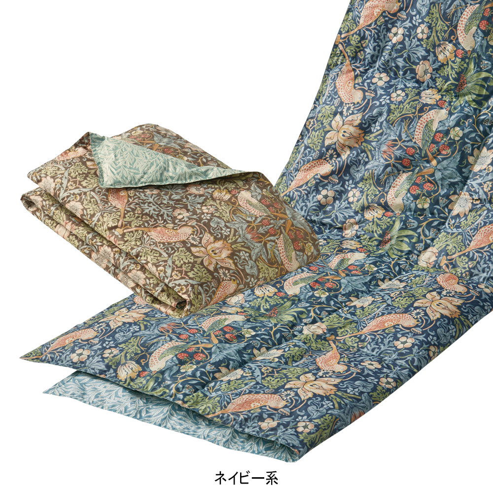 いちご泥棒柄 洗える羽毛 ハーフケット