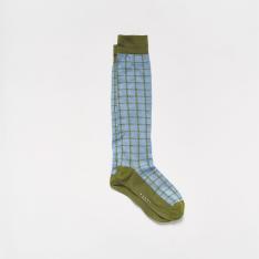 チェックジャガードハイソックス