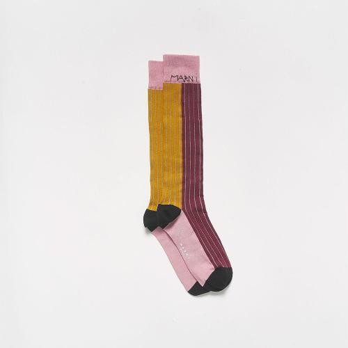 カラーブロックハイソックス