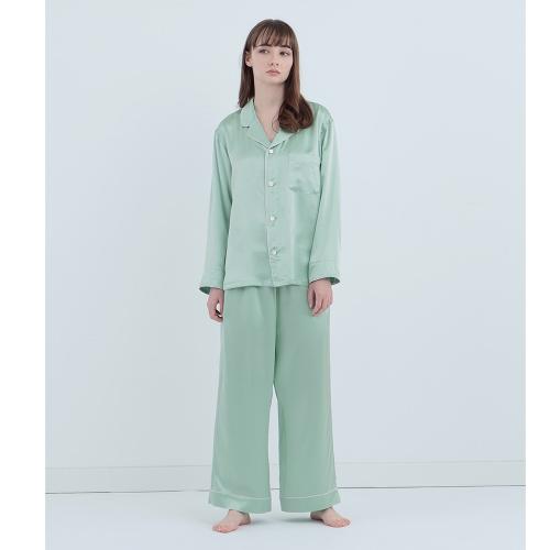 シルクパジャマ ミントグリーン セットアップ S→L