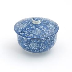 ［ご自宅用］染牡丹 蓋付お茶呑茶碗〈1客〉
