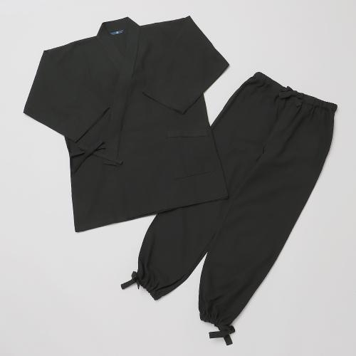 紳士刺し子ドビー作務衣　M→LL　ブラック