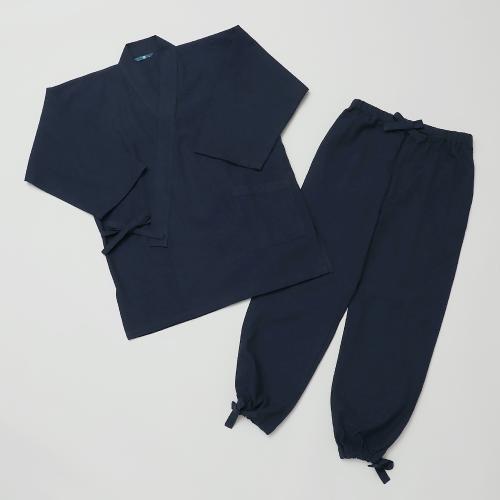 紳士刺し子ドビー作務衣　M→LL　ネイビー