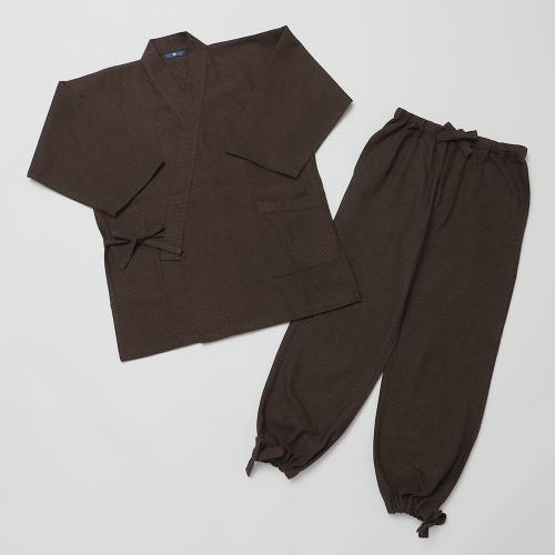 紳士刺し子ドビー作務衣　M→LL　ブラウン