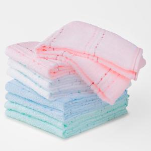 新品泉州タオル]高級綿糸フェイスタオル20枚セット「サーモン